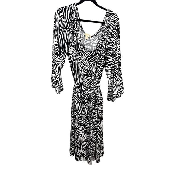 Michael Kors Women's Plus Size Jersey Knit Dress Stretchy Zebra Print Size 3X - Picture 1 of 8